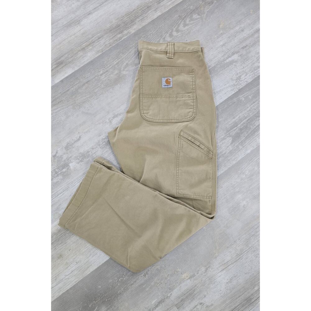 Carhartt Rugged Flex Pants 32x30 Relaxed Fit Canvas Work Khaki BN2291-M